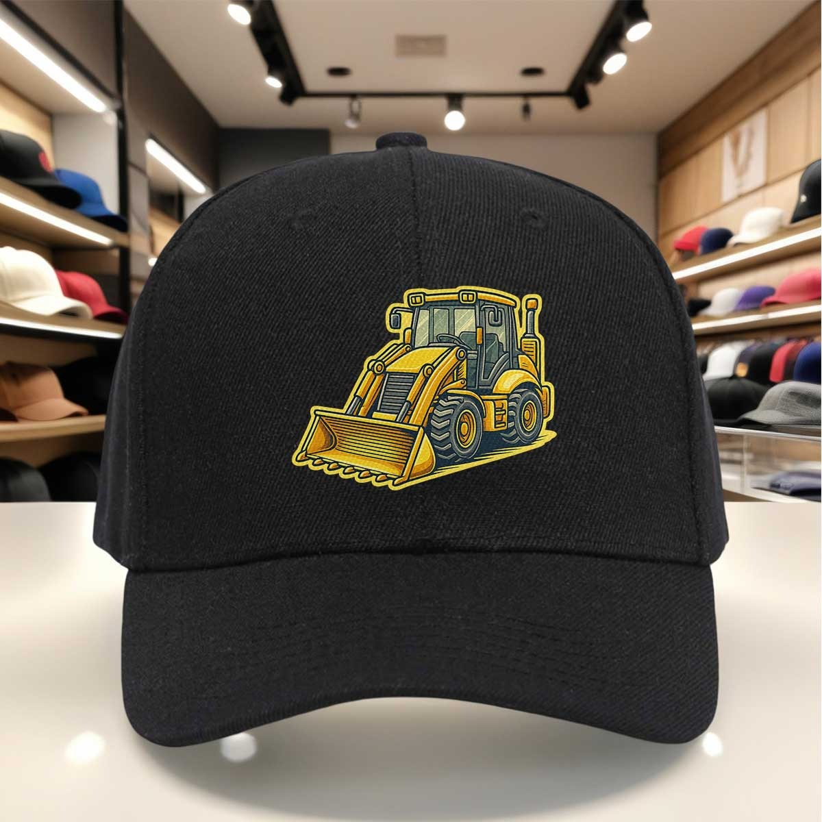 Heavy Equipment Yellow - Męska czapka baseballowa z jasnożółtym nadrukiem