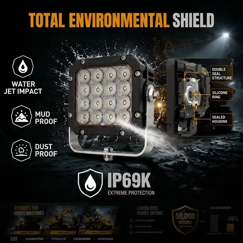Heavy Equipment Mining - Wysokojasna wibrująca lampa powodziowa LED do