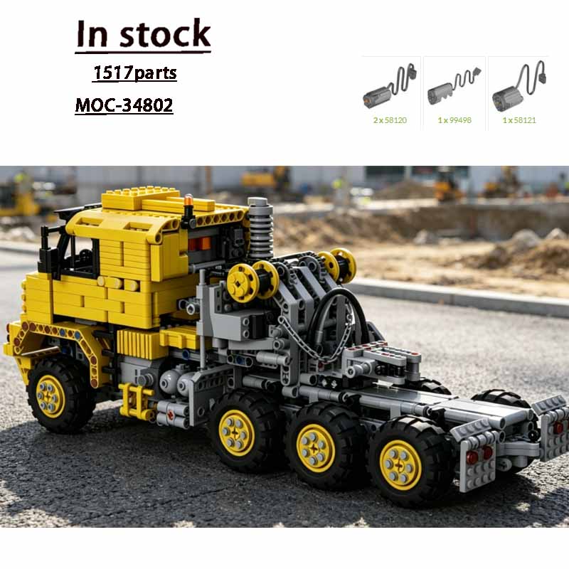 Heavy Equipment Yellow - MOC-34802 Żółta Ciężarówka M1070 Transporter Ciężkiego